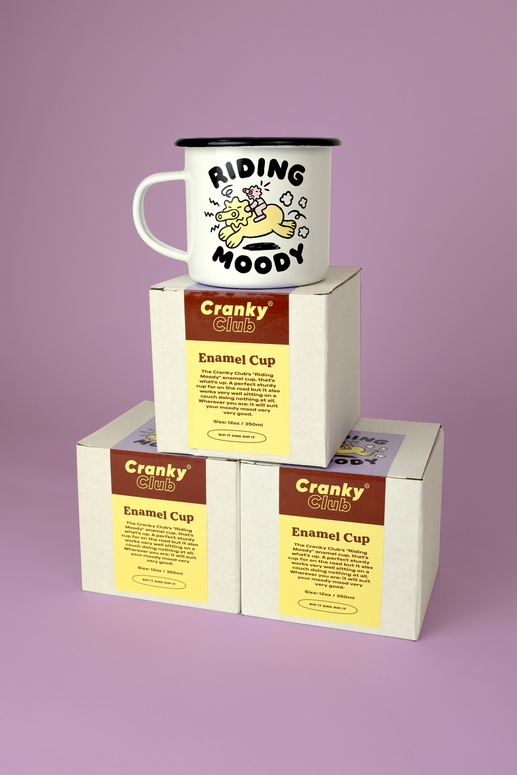 Riding Moody Enamel Cup