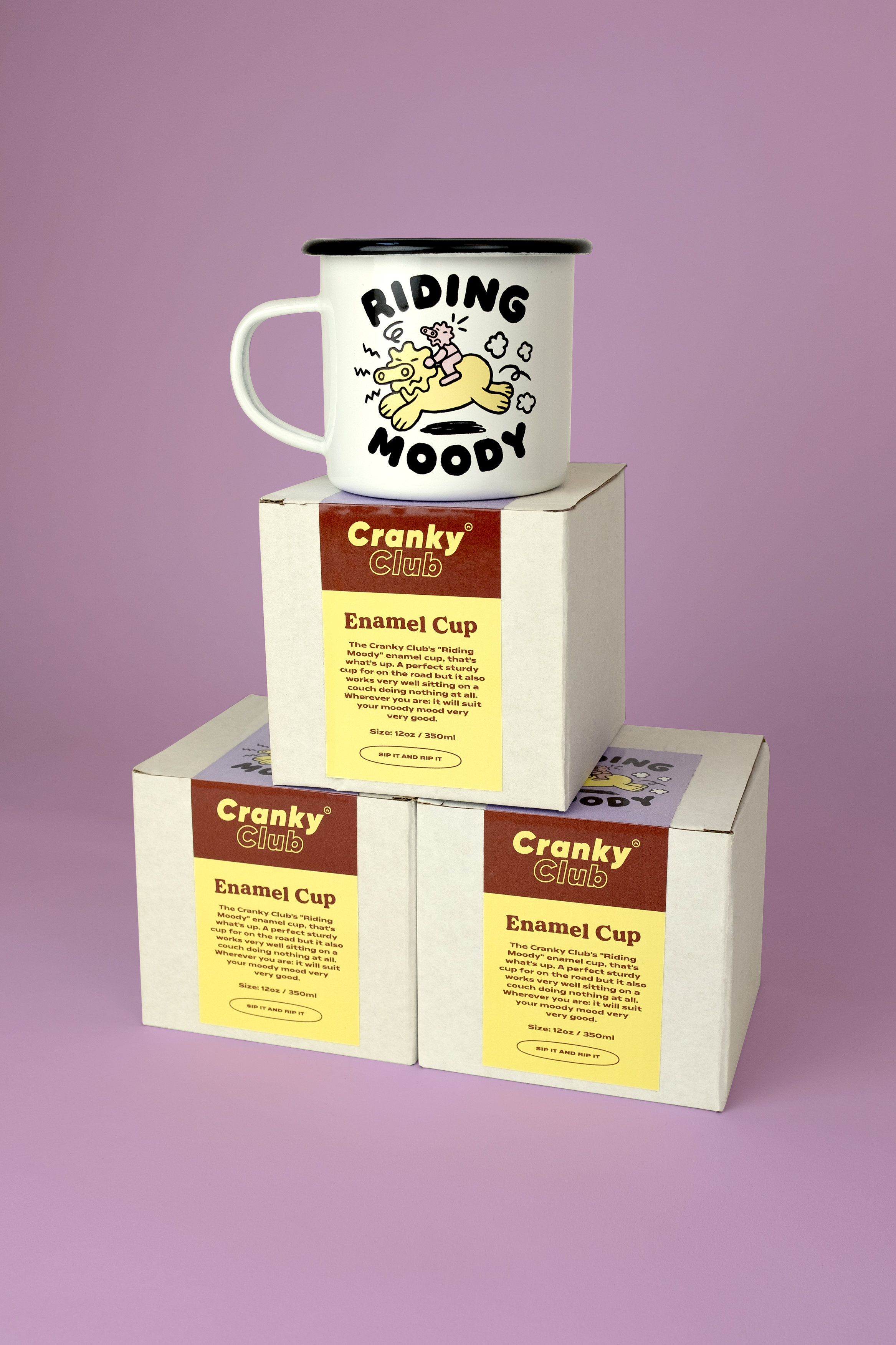 Riding Moody Enamel Cup