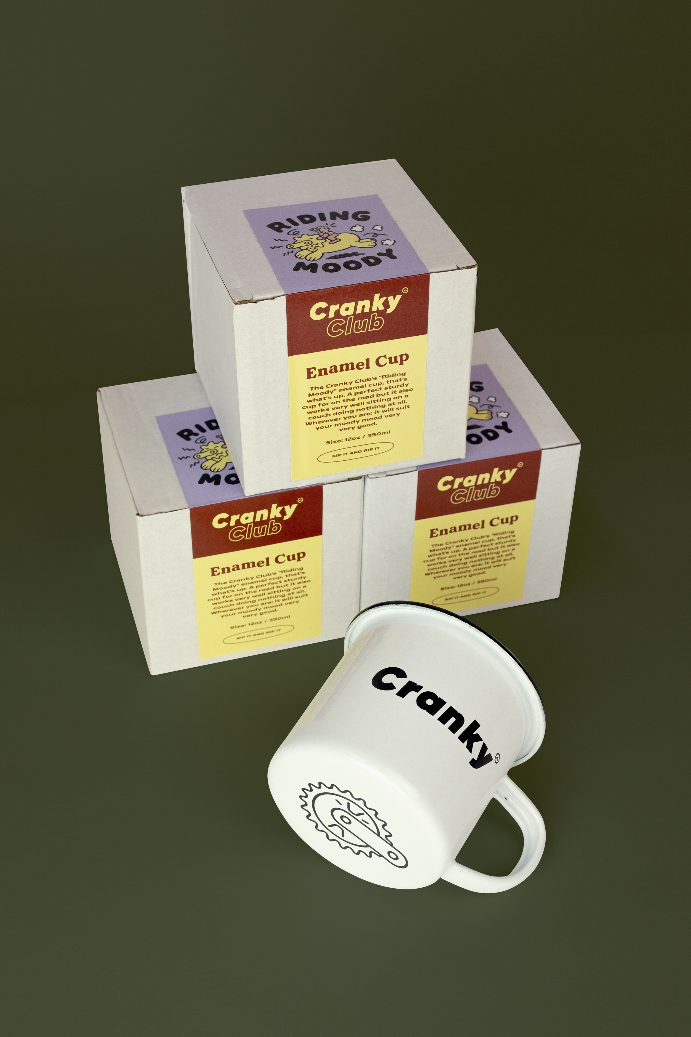 Riding Moody Enamel Cup