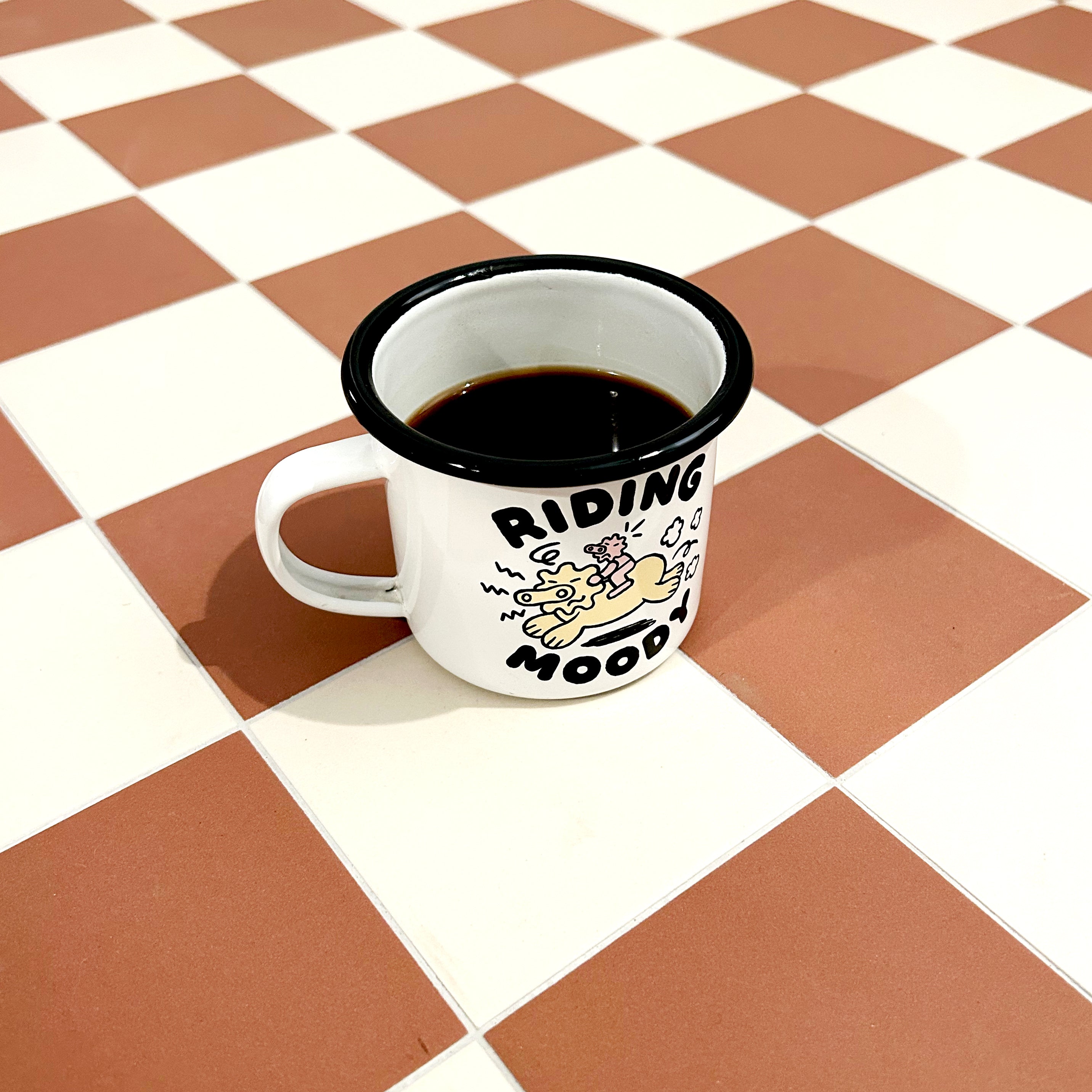 Riding Moody Enamel Cup