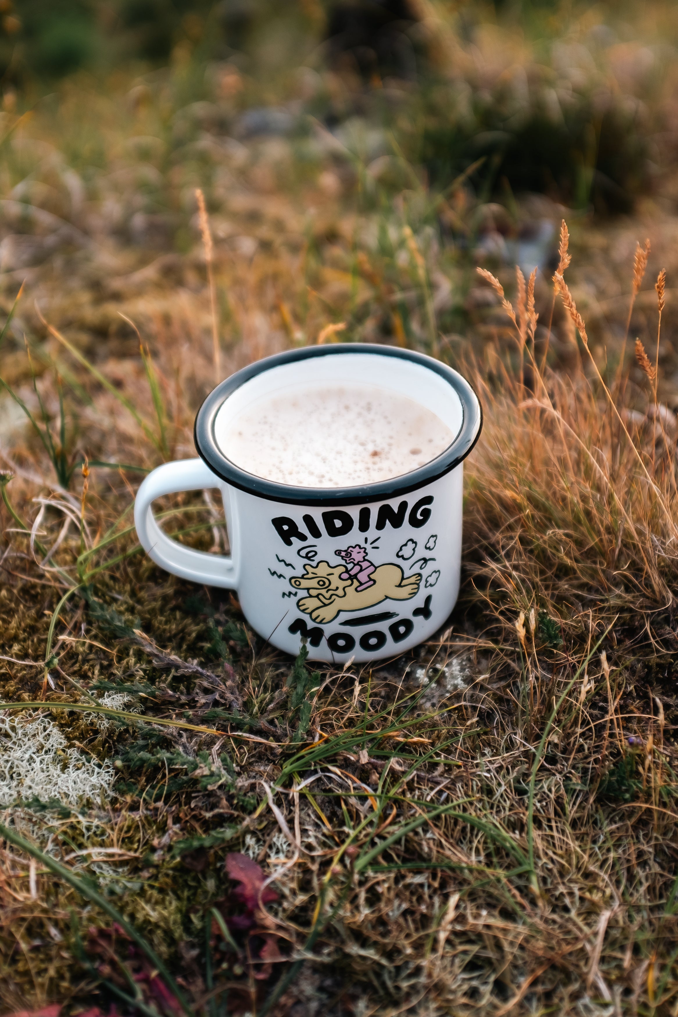 Riding Moody Enamel Cup