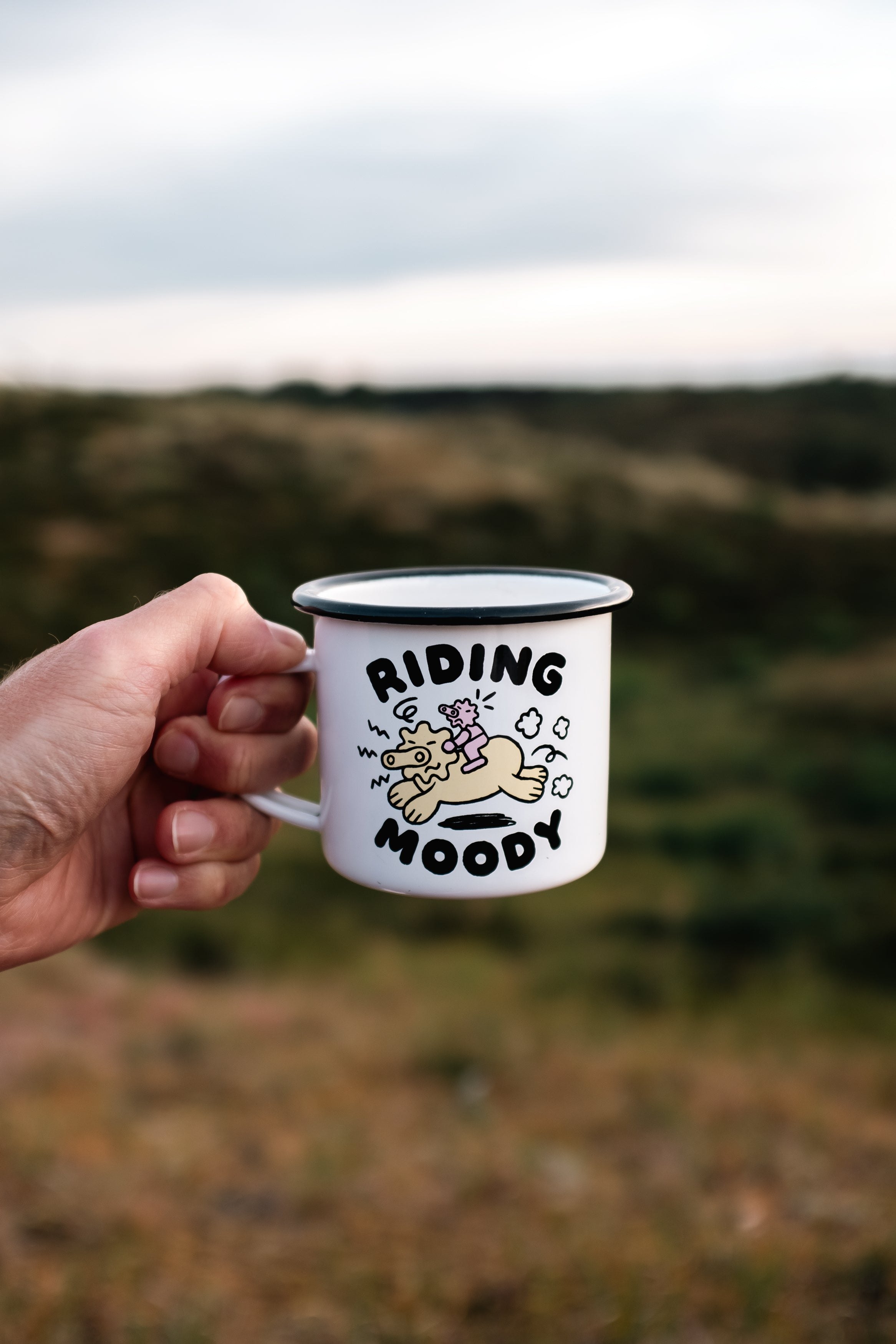 Riding Moody Enamel Cup